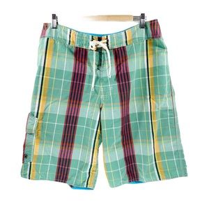 American Eagle Shorts Men’s 10" Classic Board Shorts Swim Trunks Plaid Waist 33